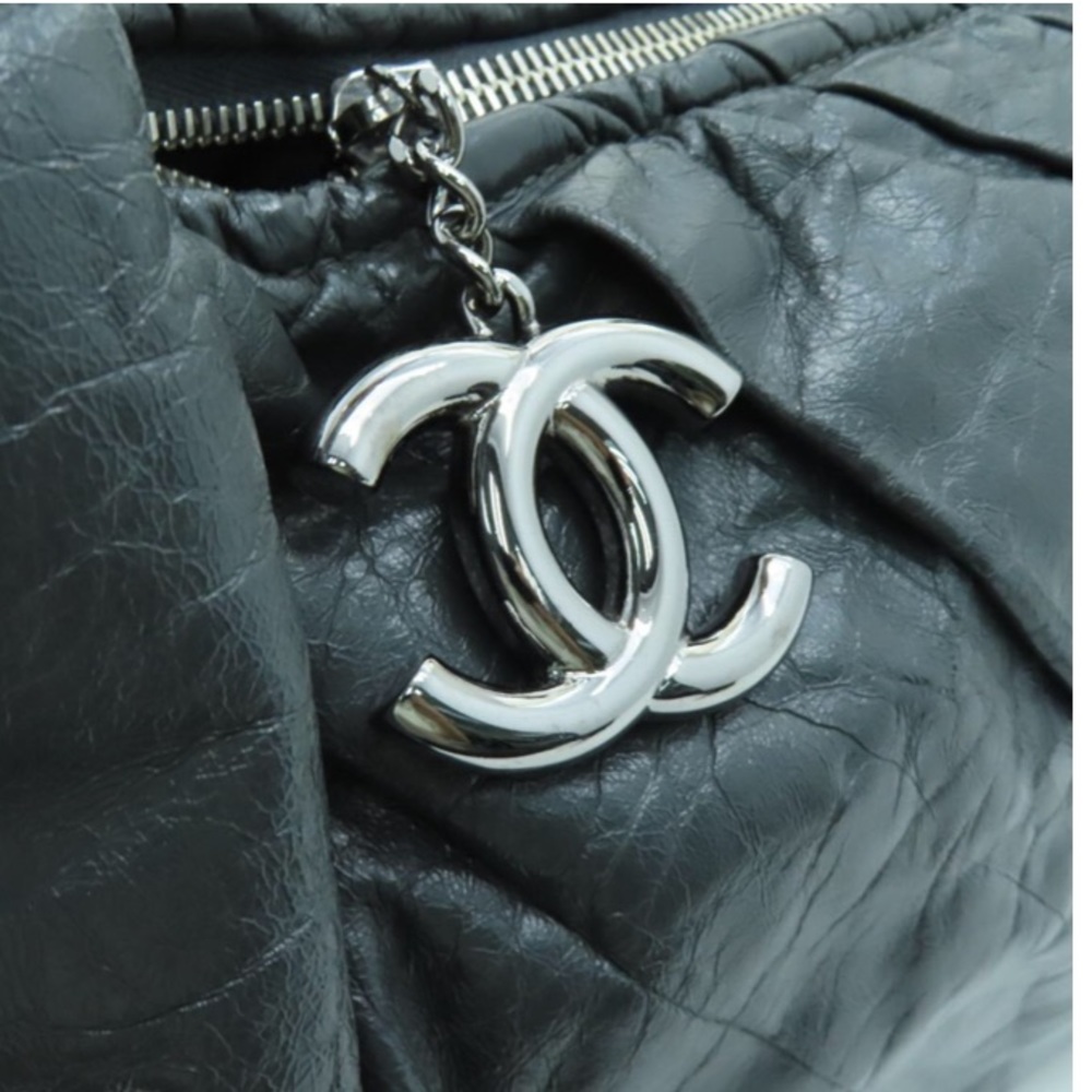 💎 CHANEL 💎 RARE CROISSANT ZIPPER CLOSURE REAL LEATHER - Picture 9 of 12